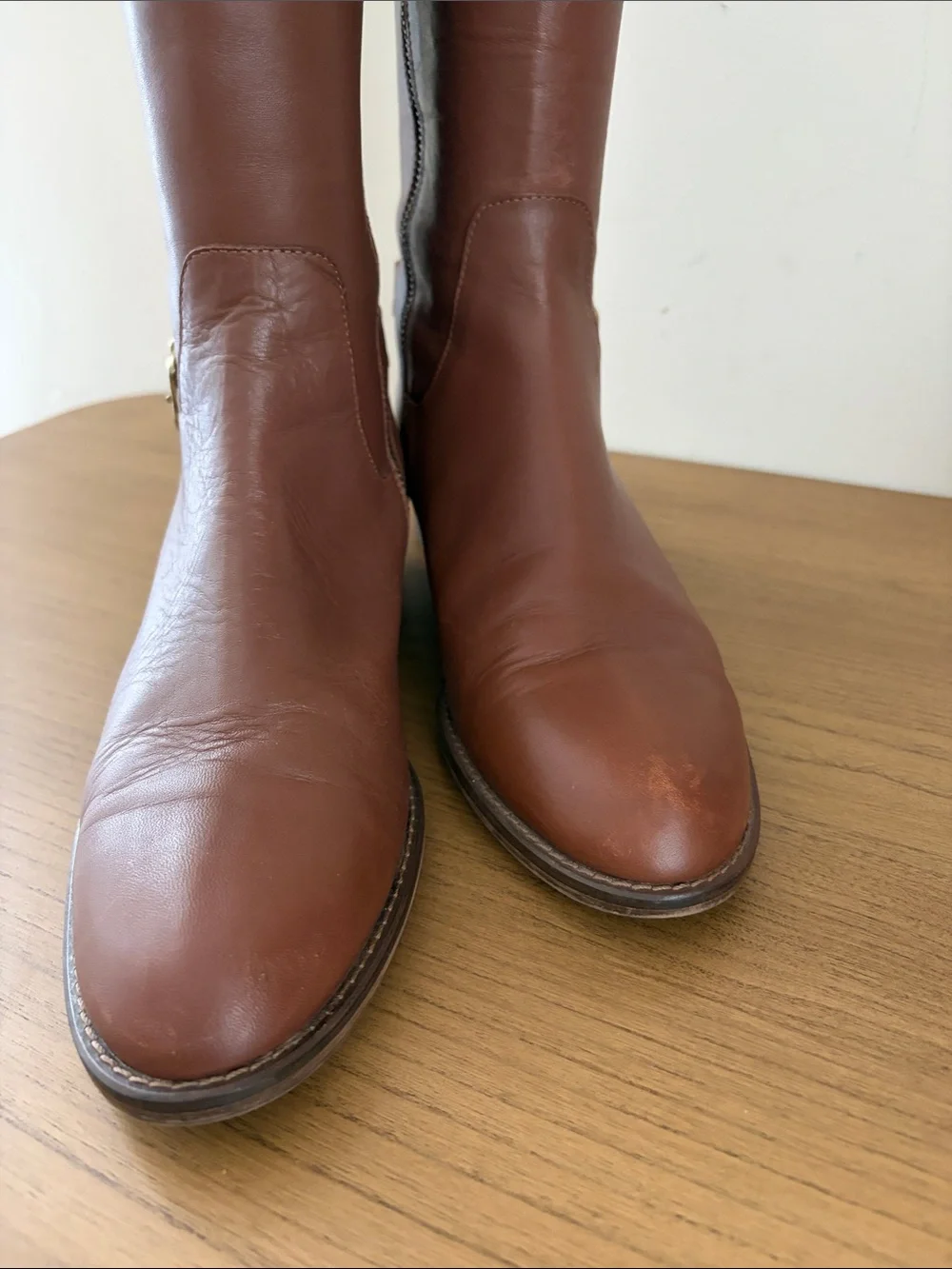 J. Crew Buckle Leather Boots Kindling Brown